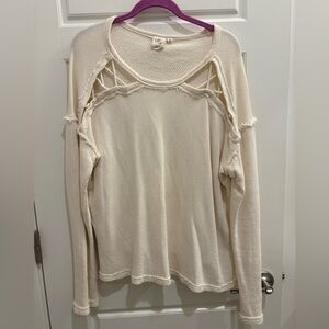 White crow crème cut out sweater